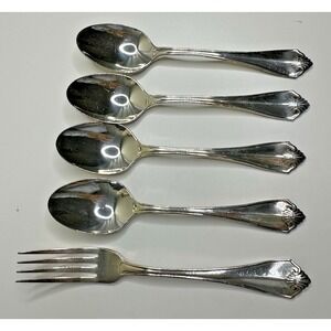 Rogers 1881 Silver Plate King James Flatware Spoons Fork 5 Pc Replacement set
